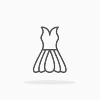 estilo de icono de línea de vestido. trazo editable y píxel perfecto. se puede utilizar para productos digitales, presentaciones, ui y muchos más. vector