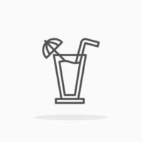 Cocktail Drink line icon style. Editable stroke and pixel perfect. Can used for digital product, presentation, UI and many more. vector