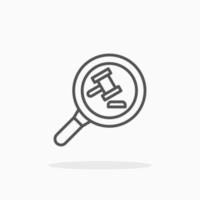 Observe With Gavel line icon style. Editable stroke and pixel perfect. Can used for digital product, presentation, UI and many more. vector