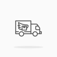 Delivery Truck line icon style. Editable stroke and pixel perfect. Can used for digital product, presentation, UI and many more. vector