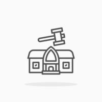 House With Gavel line icon style. Editable stroke and pixel perfect. Can used for digital product, presentation, UI and many more. vector