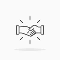 Hand Shake line icon style. Editable stroke and pixel perfect. Can used for digital product, presentation, UI and many more. vector