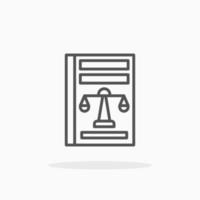 Law Book line icon style. Editable stroke and pixel perfect. Can used for digital product, presentation, UI and many more. vector