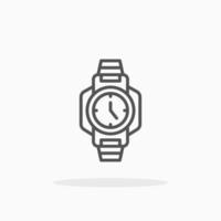 estilo de icono de línea de reloj de pulsera. trazo editable y píxel perfecto. se puede utilizar para productos digitales, presentaciones, ui y muchos más. vector