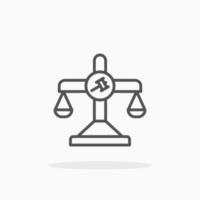 Law Balance Justice line icon style. Editable stroke and pixel perfect. Can used for digital product, presentation, UI and many more. vector