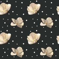 White flowers on a dark background. Seamless background. vector