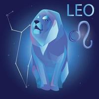 signo zodiacal leo. horóscopo, astrología, predicción. vector