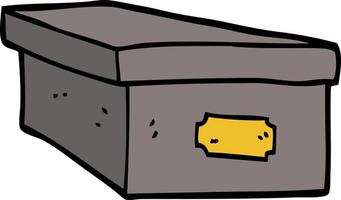 cartoon doodle office filing box vector