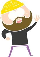 flat color style cartoon bearded man vector