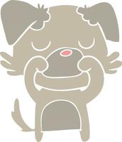 flat color style cartoon dog vector