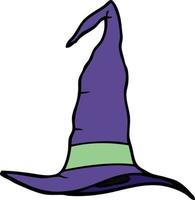 cartoon doodle witch hat vector