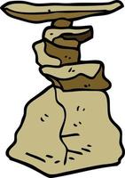 cartoon doodle stacked rocks vector