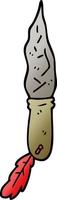 cartoon doodle of a primitive stone dagger vector