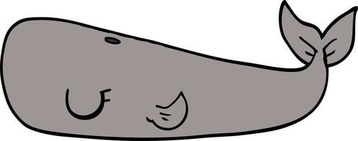 cartoon doodle whale vector