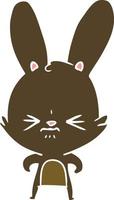 cute flat color style cartoon rabbit vector