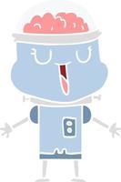 happy flat color style cartoon robot vector