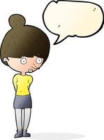 cartoon woman staring with speech bubble vector