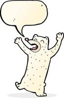 cartoon polar bear with speech bubble vector