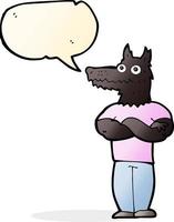 cartoon werewolf with speech bubble vector