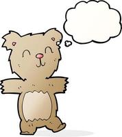 cartoon cute teddy bear with thought bubble vector