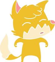 flat color style cartoon fox vector