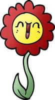 cartoon doodle happy flower vector