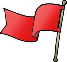 cartoon doodle red flag vector