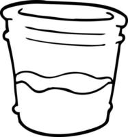 vaso de bebida de dibujos animados de dibujo de línea vector