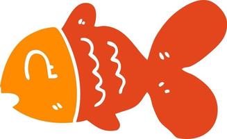 flat color style cartoon fish vector