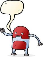 funny cartoon robot with speech bubble vector