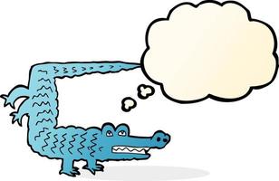 cartoon crocodile with thought bubble vector