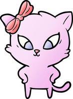 cartoon doodle character cat vector