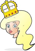 cartoon person wearing crown vector