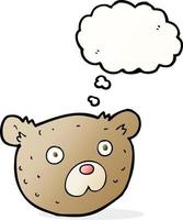 cartoon teddy bear with thought bubble vector