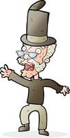 cartoon old man in top hat vector