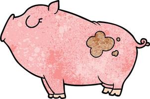 cartoon doodle character pig vector