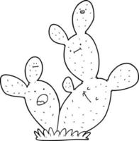 cartoon line drawing cactus vector