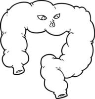 cartoon line drawing colon vector