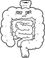 cartoon line drawing intestines vector