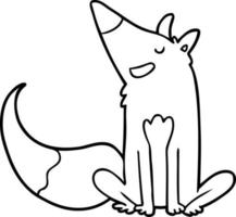 cartoon line drawing fox vector