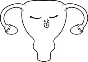 cartoon line drawing uterus vector
