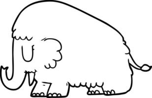 cartoon line drawing mammoth vector