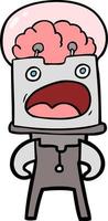 cartoon doodle character robot vector