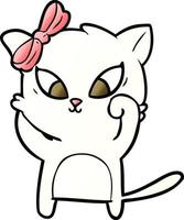 cartoon doodle character cat vector