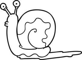 cartoon line drawing snail vector