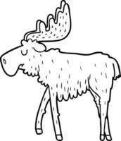 cartoon line drawing moose vector