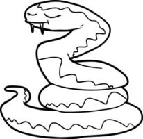 serpiente de dibujo lineal de dibujos animados vector