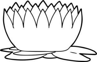 cartoon line drawing waterlily vector