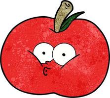 cartoon doodle character apple vector