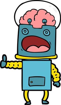 cartoon doodle character robot
